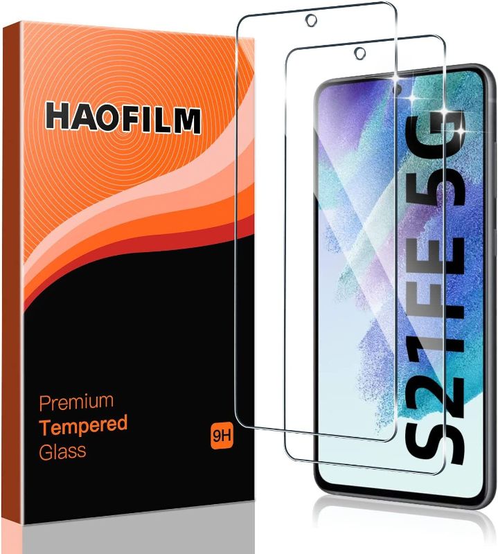 Photo 1 of 2 PACK--HAOFILM Tempered Glass Screen Protector Compatible for Samsung Galaxy S21 FE ?Not For Galaxy S21 ?, Easy-Install, Bubble Free,Touch Sensitive
