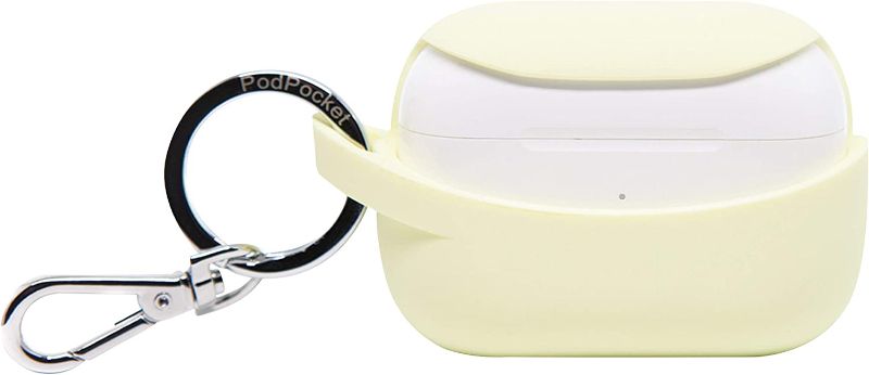 Photo 1 of PodPocket Secure Pro AirPod Storage Case with Wireless Charging and Impact Protection Mellow Yellow
