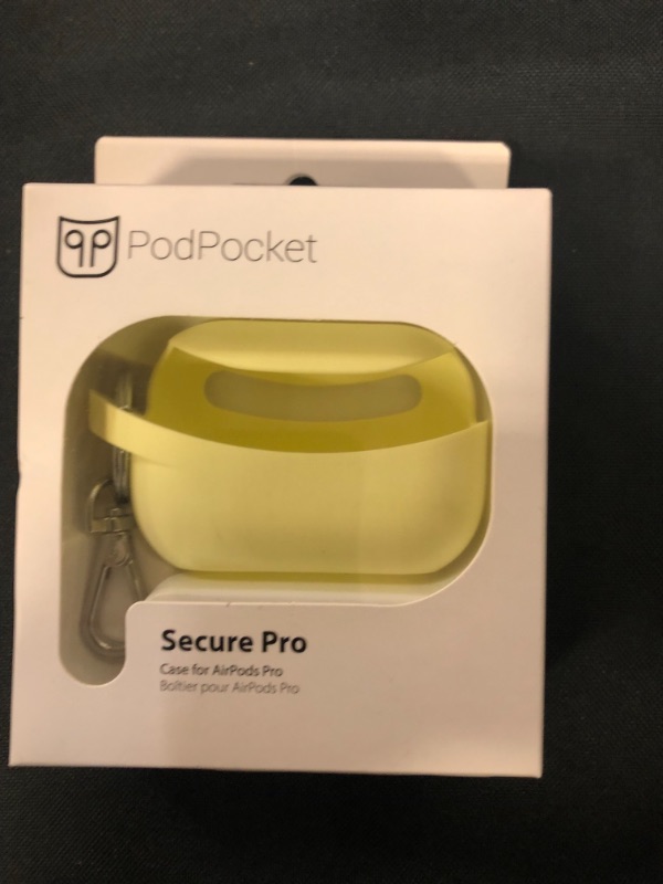 Photo 2 of PodPocket Secure Pro AirPod Storage Case with Wireless Charging and Impact Protection Mellow Yellow
