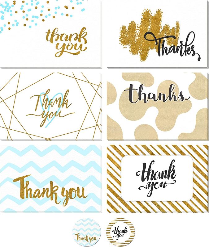 Photo 1 of Thank You Cards Set of 48 with Envelopes and Stickers
