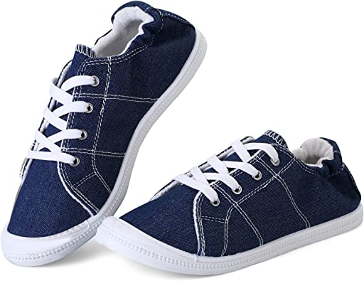 Photo 1 of COASIS Women’s Slip-On Canvas Shoes with Arch Support Fashion Low Top Casual Sneakers Lace Up Classic Walking Shoes
size 8