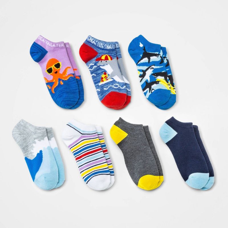 Photo 1 of Boys' Sharks 7pk No Show Socks - Cat & Jack™
SIZE M  (2 PACK )