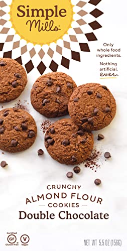 Photo 1 of 2CT - Simple Mills Almond Flour Crunchy Cookies, Double Chocolate Chip - Gluten Free, Vegan, Healthy Snacks, Made with Organic Coconut Oil, 5.5 Ounce (Pack of 1) - EXP: 11/19/2022
