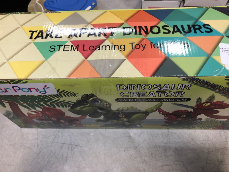 Photo 2 of 3 Pcs Take Apart Dinosaur Toys for 3 4 5 6 7 Year Old Boys Birthday Gifts with Dinosaur Eggs, Kids STEM Toys Dinosaur Toys for Kids 3-5 5-7 with Electric Drill