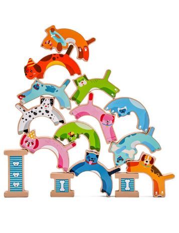 Photo 2 of Animals Stacking Toys Wood 15PCS Funny Balancing Blocks Game Early Learning