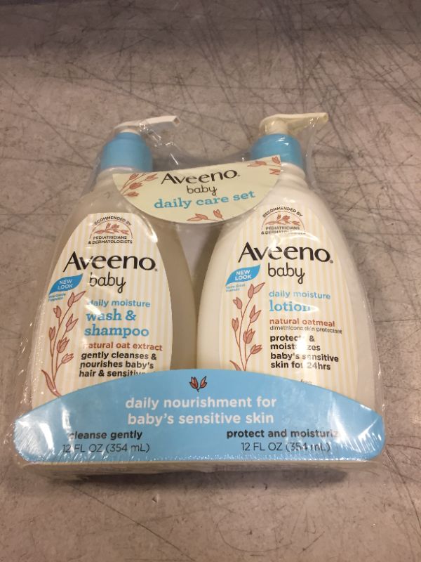 Photo 2 of Aveeno Baby Daily Care Set, Wash & Shampoo, Daily Moisture Lotion