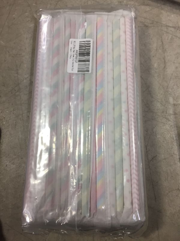 Photo 2 of 100 Pack Premium Biodegradable Paper Straws Individually Wrapped 7.75 x 2.4 inch (Assorted Color)
