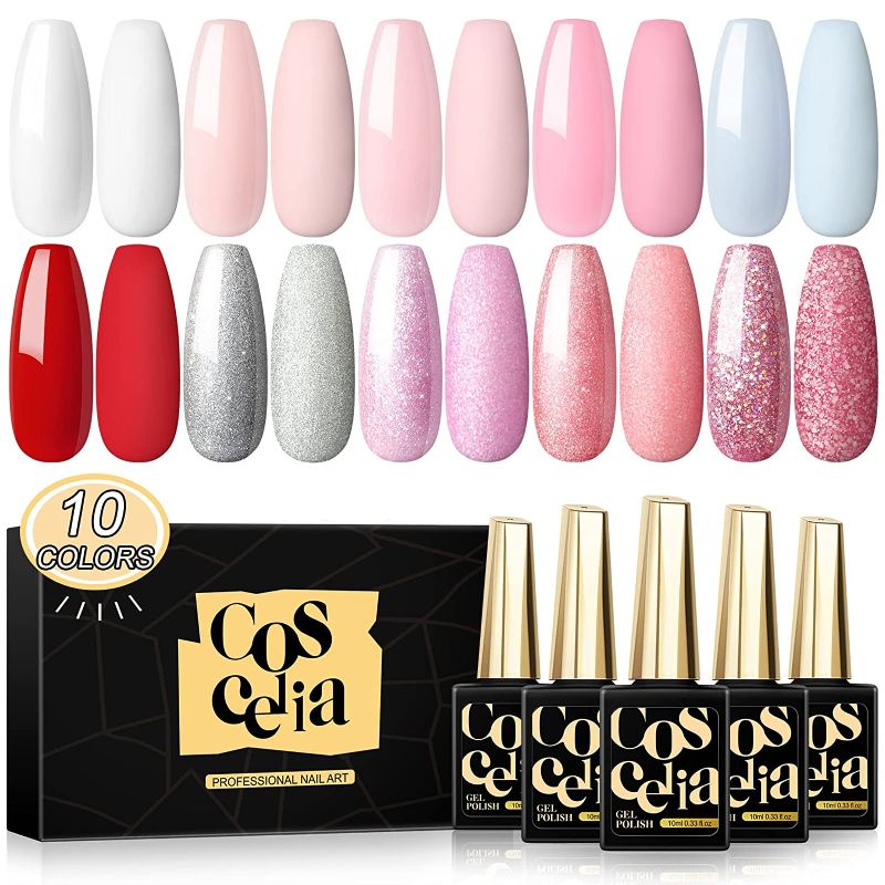 Photo 1 of 10 Colors Gel Nail Polish Kit for Beginners Fall Summer Colors Gel Polish Nude White Pink Red Gel Nail Kit Gifts for Women Girls Home DIY10ML
---factory sealed --