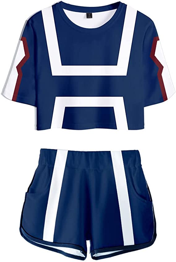 Photo 1 of Anime My Boku No Hero Academia Cosplay Costume 3D Print Crop Top + Shorts 2 Pieces Sets
Size S