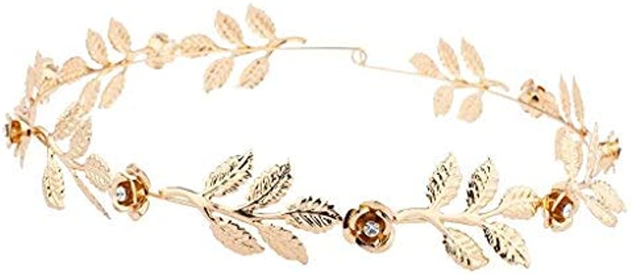 Photo 1 of Lux Accessories Rhinestone Leaf Leaves Metal Flower Crown
