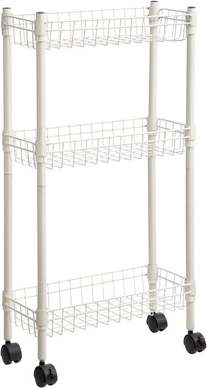 Photo 1 of ALIMORDEN 3 Tier Storage Shelf Tower Rack for Small Space, Adjustable Classic Wire Storage Shelving Unit, White
