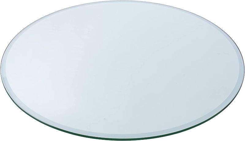 Photo 1 of 45" Round Clear Tempered Glass Table Top 1/4" Thick Flat Polished Edge--------Like New
