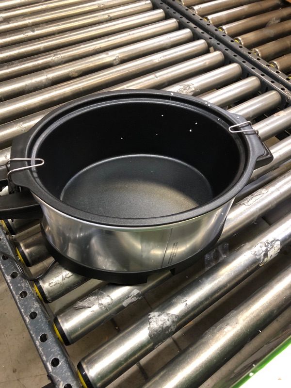 Photo 3 of Hamilton Beach, Stay or Go Programmable Slow Cooker, Portable Stovetop Sear & Cook, 6 Quart, Lid Lock, Silver (33663) Sear and Cook with Lid Lock------lightly used