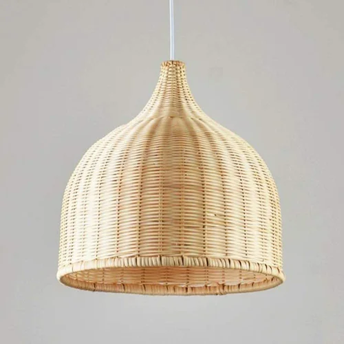 Photo 2 of Bamboo Wicker Rattan Pendant Light Fixture Vintage Hanging Ceiling Light
