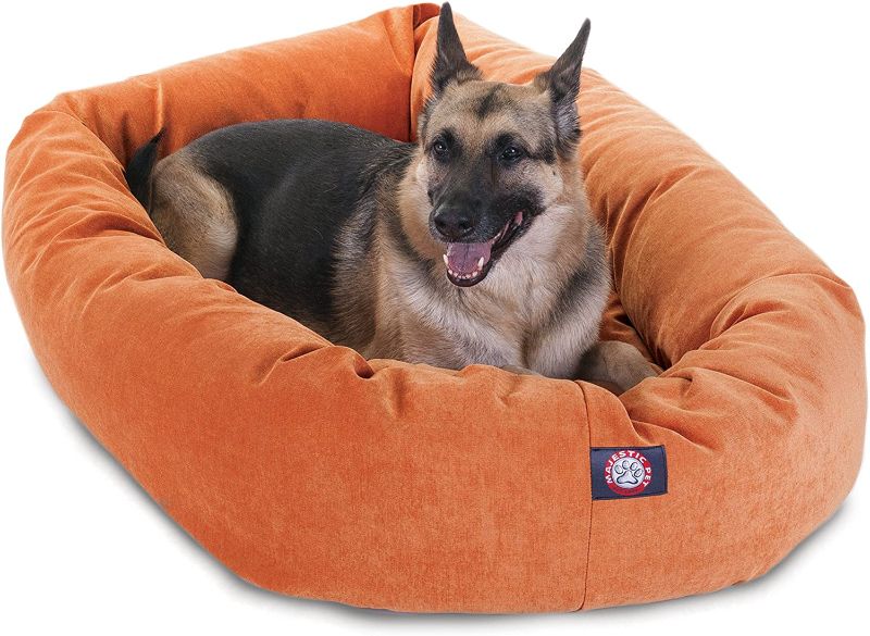 Photo 1 of 52 inch Orange Villa Collection Micro Velvet Bagel Dog Bed By Majestic Pet Products
