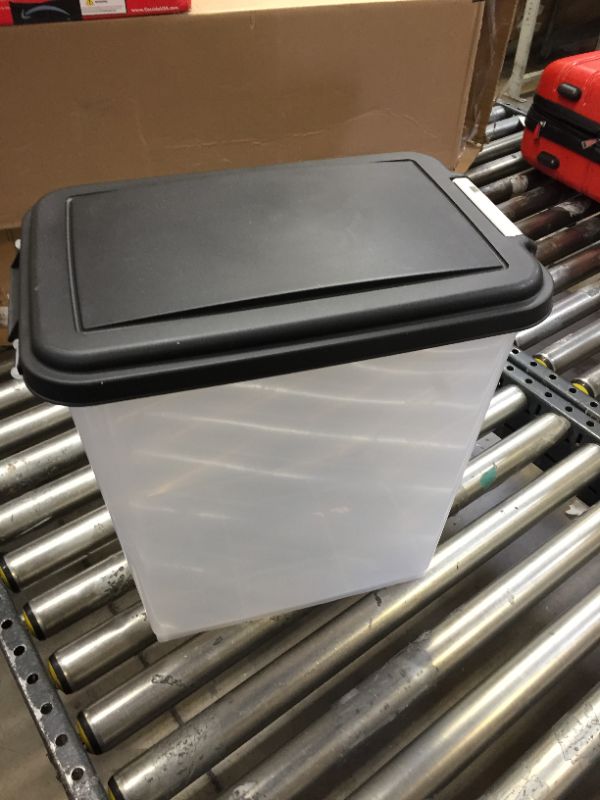 Photo 1 of  33qt plastic container black and grey 