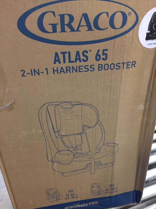 Photo 3 of Graco Atlas 65 2 in 1 Harness Booster Seat | Harness Booster and High Back Booster in One, Glacier , 19x22x25 Inch (Pack of 1)