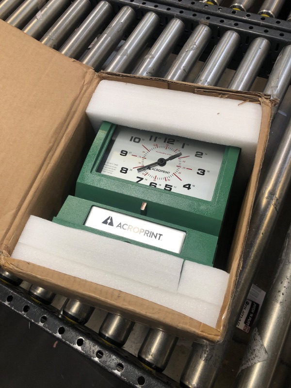 Photo 2 of Acroprint Heavy Duty Automatic Time Recorder, Prints Month, Date, Hour (0-23) and Hundredths Time Clock