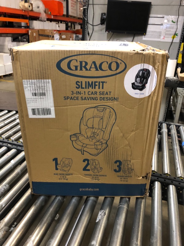 Photo 2 of Graco SlimFit 3 in 1 Car Seat -Slim & Comfy Design Saves Space in Your Back Seat, Darcie, One Size SlimFit Darcie