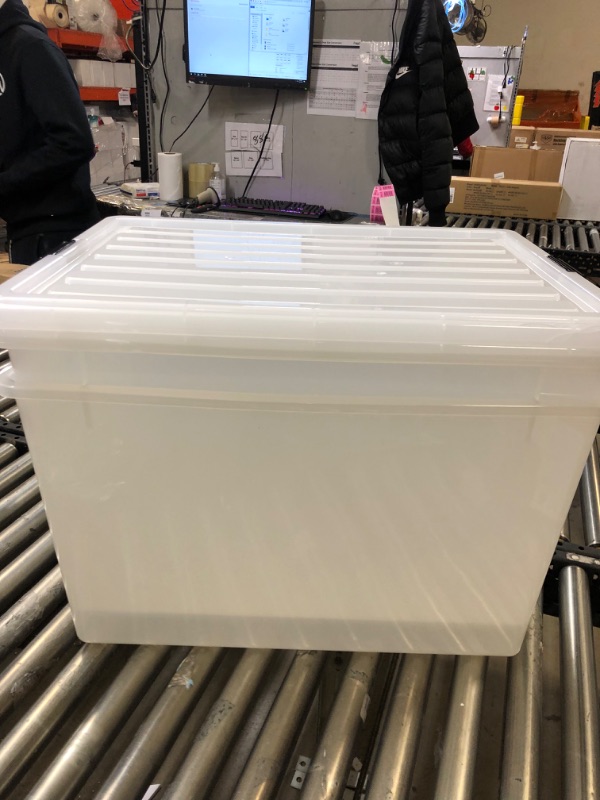 Photo 1 of 2 pk plastic storage bins  