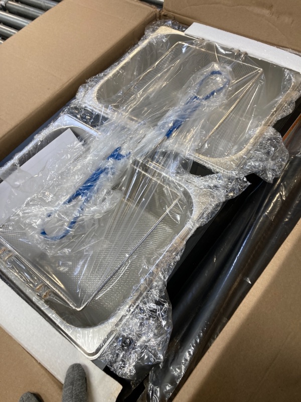 Photo 3 of Bioexcel Taco Cart Two Tank Outdoor Deep Fryer-Compatible with Propane Gas Tanks-Regulating Nobs-Propane Deep Fryer with 2 Stainless Baskets and Steel Oil Tank