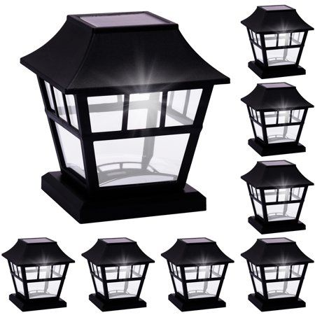 Photo 1 of 8 PK GreenLighting Peak Solar Post Cap Lights - Outdoor Fence Deck Post Lights - Fit on 4x4 5x5 Wood Vinyl PVC Post Caps - Waterproof Post Solar Lights War
