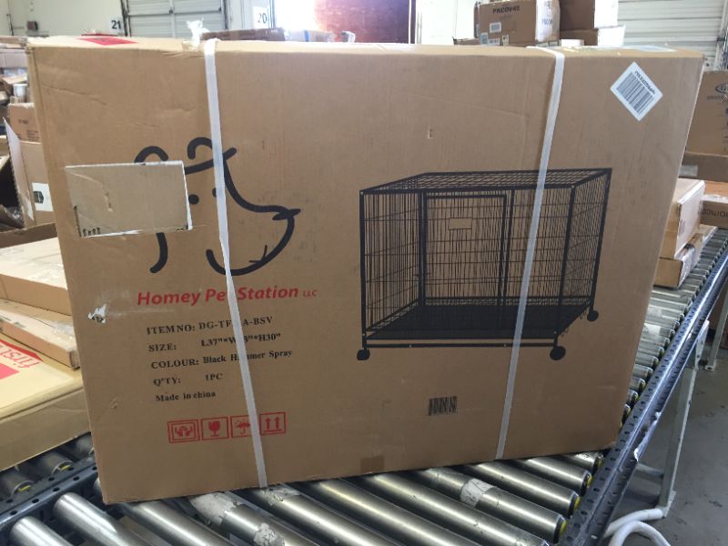 Photo 3 of 37" Homey Pet Heavy Duty Metal Open Top Cage w/ Floor Grid, Casters and Tray