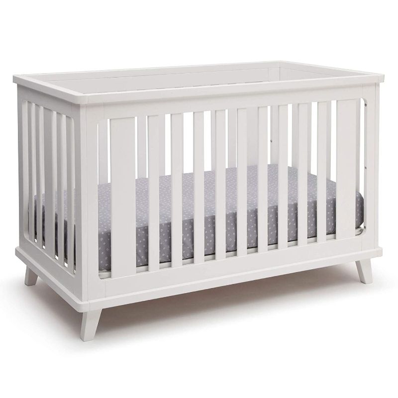 Photo 1 of Delta Children Ava 3-in-1 Convertible Baby Crib - Greenguard Gold Certified, White Contemporary White  -- FACTORY SEALED --