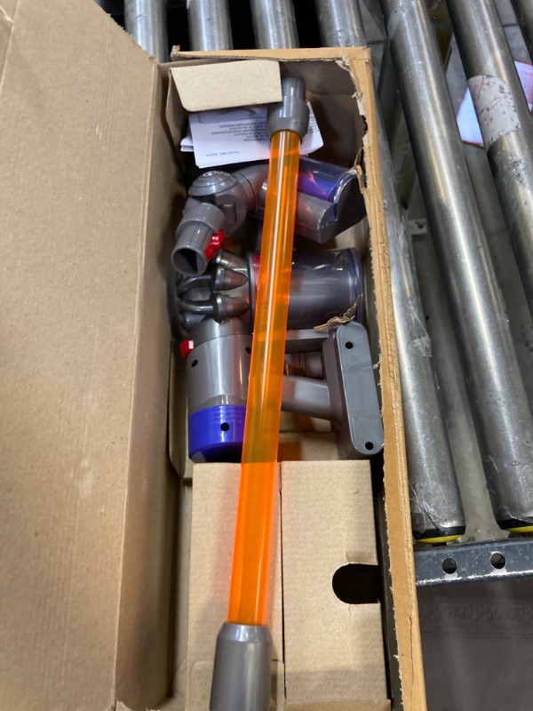 Photo 2 of Casdon Little Helper Dyson Cord-Free Vacuum Cleaner Toy, Grey, Orange and Purple (68702) Dyson Ball Vacuum Toy Vacuum with Working Suction and Sounds, 2 lbs, Grey/Yellow/Multicolor Toy + Dyson Ball Vacuum