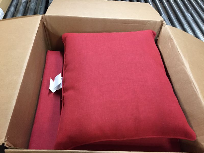 Photo 3 of Arden Selections Outdoor Deep Seating Cushion Set, 24" D x 22" W x 5" H, Ruby Red Leala 24 x 22 Ruby Red Leala