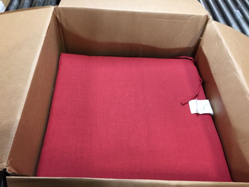 Photo 2 of Arden Selections Outdoor Deep Seating Cushion Set, 24" D x 22" W x 5" H, Ruby Red Leala 24 x 22 Ruby Red Leala