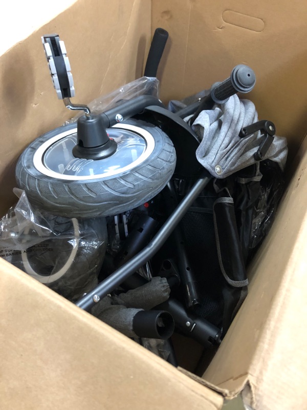 Photo 1 of besrey Baby Tricycle 8 in 1,Trike for Toddlers Age 1-6,Tricycle with Push Handle for Kids, Boy Girl Outdoor Toy Bike, All Terrain Rubber Wheel, Reversible Seat(Gray) Classic Edition-Gray----------unware of missing items and hardware/screws due to items be