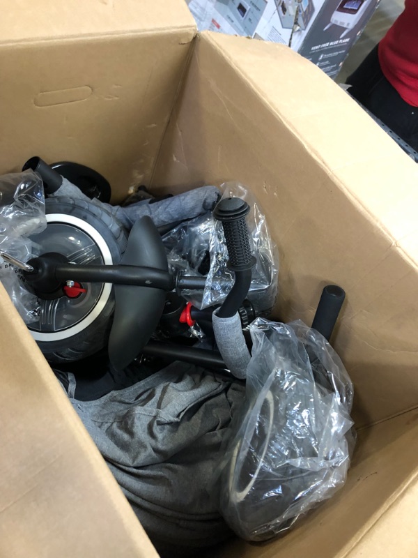 Photo 1 of besrey Baby Tricycle 8 in 1,Trike for Toddlers Age 1-6,Tricycle with Push Handle for Kids, Boy Girl Outdoor Toy Bike, All Terrain Rubber Wheel, Reversible Seat(Gray) Classic Edition-Gray----------unware of missing items and hardware/screws due to items be