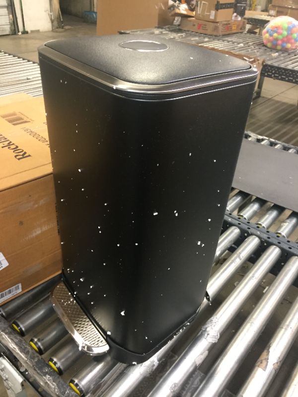 Photo 1 of Basics Rectangle Soft-Close Trash Can - 32L, Black