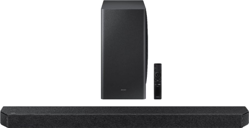 Photo 1 of Samsung - HW-Q900A 7.1.2ch Soundbar with Dolby Atmos - Black **MINOIR COSMETIC DAMAGE** 
