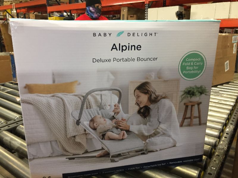 Photo 2 of Baby Delight Alpine Deluxe Portable Bouncer, Infant, 0 – 6 months, Charcoal Tweed