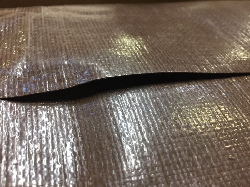 Photo 1 of 12' x 20' Super Heavy Duty 16 Mil Brown Poly Tarp Cover - Thick Waterproof, UV Resistant, Rip and Tear Proof Tarpaulin with Grommets and Reinforced Edges - by Xpose Safety
