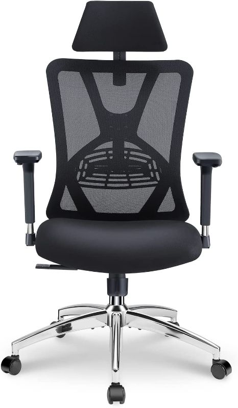 Photo 1 of Ticova Ergonomic Office Chair - High Back Desk Chair with Adjustable Lumbar Support, Headrest & 3D Metal Armrest - 130° Rocking Mesh Computer Chair ------- MISSING HARDWARE
