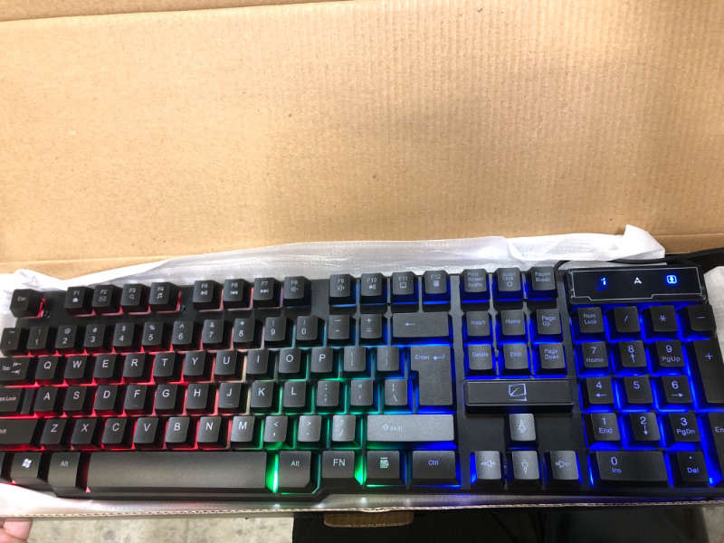 Photo 4 of Gaming Keyboard and Mouse, RGB Mechanical Keyboard, Ultra Slim Frame, Smooth Mechanical Feel, Rainbow LED Backlit Compact Design 61 Keys, USB Wired for Desktop Computer PC Gamer Laptop