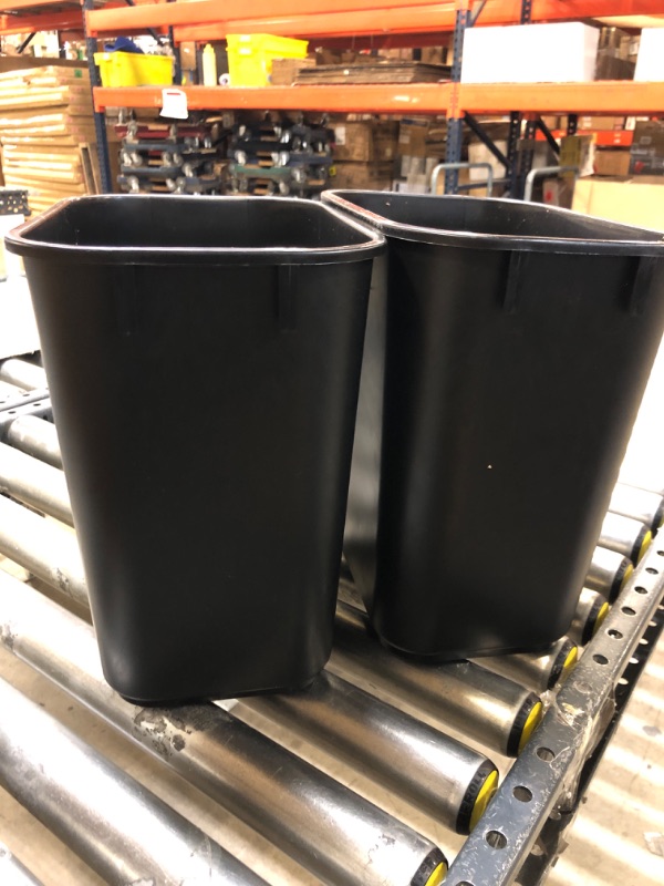 Photo 2 of AmazonCommercial 3 Gallon Commercial Office Wastebasket, Black, 2-Pack BLACK 3 GALLON 2 pack