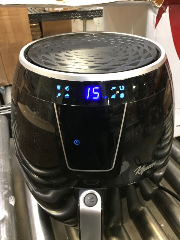 Photo 2 of Air Fryer Oven Combo, 5.8QT Hot Oven Max Large Oilless Cooker ** LCD SCREEN DOES NOT LIGHT UP ALL THE WAY, NOT ABLE TO SEE BUTTONS TO CHANGE TEMP/TIME , 360° Hot Air Circulation, LED Touch Screen with 8 Presets, Nonstick and Dishwasher Safe Square Design 