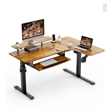 Photo 1 of EGD-L60, Standing Desk, Rustic Brown, 60'', Right
