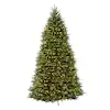 Photo 1 of 12 ft. Pre-Lit Dunhill Fir Hinged Artificial Christmas Tree with Clear Lights ONLY HAS ONE SIDE OF BASE, SOME BRANCHES BROKEN OFF 
