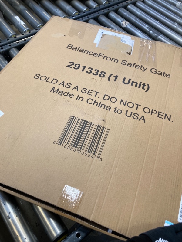 Photo 2 of BalanceFrom Easy Walk-Thru Safety Gate for Doorways and Stairways with Auto-Close/Hold-Open Features, Multiple Sizes 30-inch Tall, With Caps Fits 29.1 - 33.8" Wide