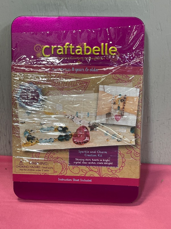 Photo 2 of Craftabelle – Sparkle and Charm Creation Kit – Bracelet Making Kit – 141pc Jewelry Set with Crystal Beads – DIY Jewelry Sets for Kids Aged 8 Years +
