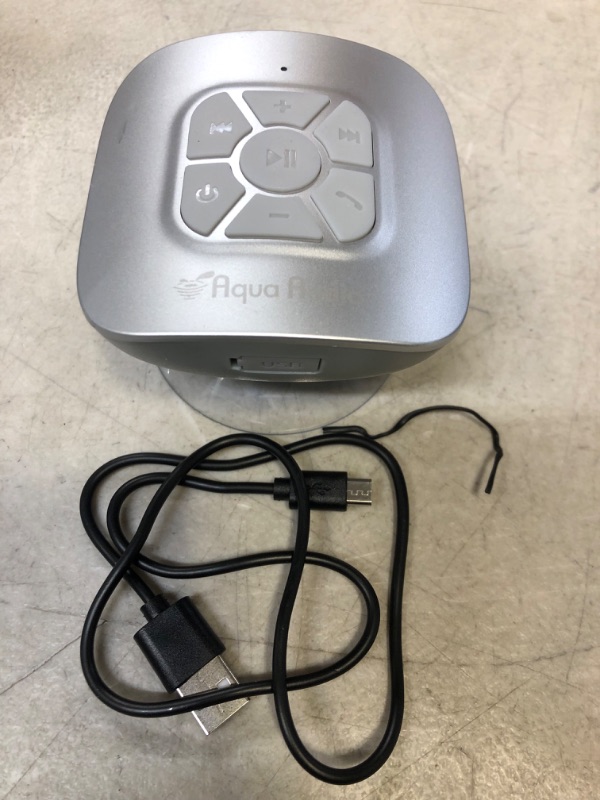 Photo 1 of Gideon Portable Waterproof Bluetooth Speaker with Suction Cup - 10 Hours Playtime/Built-in Mic (Silver)