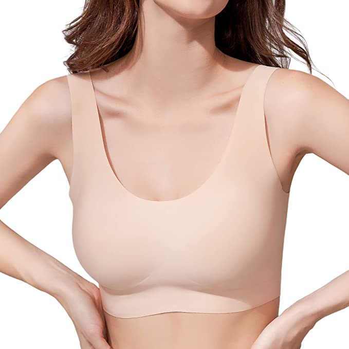 Photo 1 of Comfort Life Wide Straps Wireless Bras for Women Thin Soft Pullover Seamless Back Smoothing Lounge Sleep Removable Pads Yoga  -- SIZE M --
