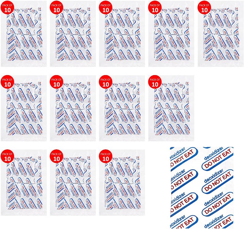 Photo 2 of 120 PCS 500CC Oxygen Absorbers for Food Storage - 120 Packets (12 Individual Pack of 10 Packets, Total 120 Packets) Food Grade Oxygen Absorbers for Food Bags, Mason Jars, Canning, Vacuum Bags
