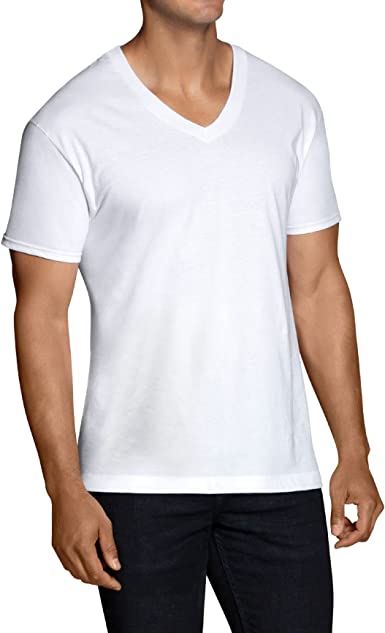 Photo 1 of Fruit of the Loom Men's Eversoft Cotton Stay Tucked V-Neck T-Shirt  SIZE S 
