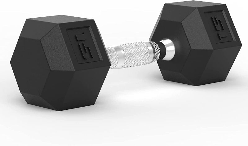 Photo 1 of  Hand Weights Dumbbells Set Solid Steel Strength Training Hex Dumbbell Single for Home Gym Exercises Fitness 15lb
